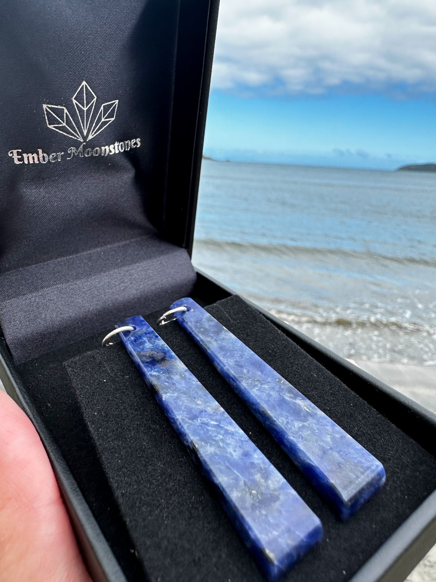 Sodalite earrings hand made