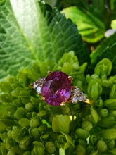 Load image into Gallery viewer, Pink Sapphire and Diamond Set 10K Gold Ring
