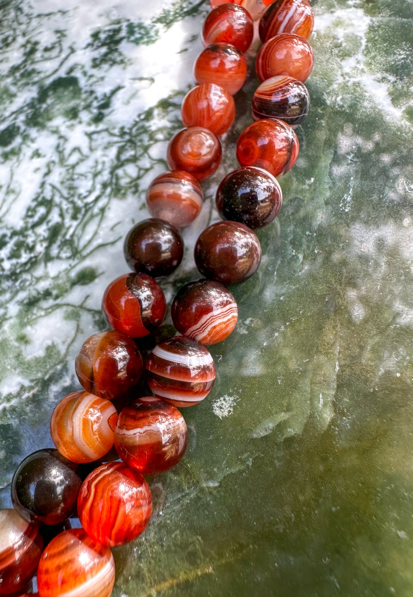 Sardonyx crystal bead strand