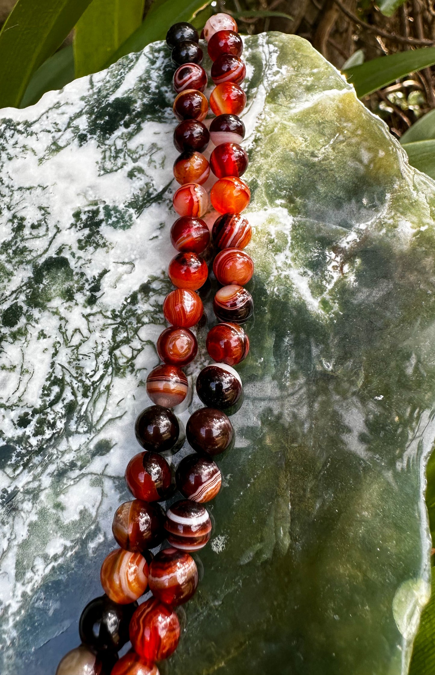 Sardonyx crystal bead strand