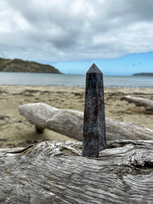 Blue Moss Agate Tower