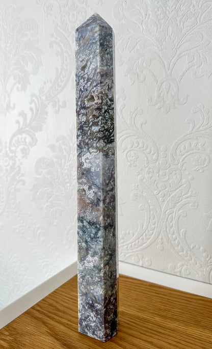 Large Moss Agate Tower
