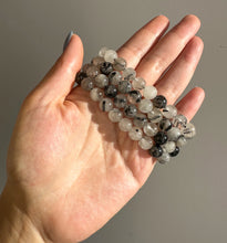 Load image into Gallery viewer, Black Tourmalated Quartz Bracelet
