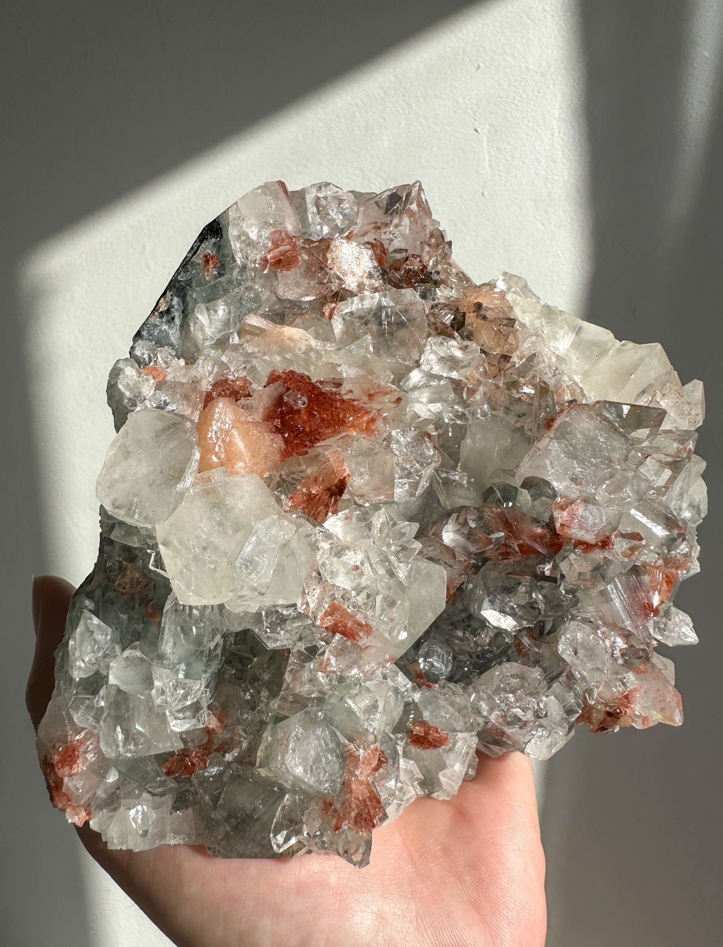 Apophyllite with Red Heulandite