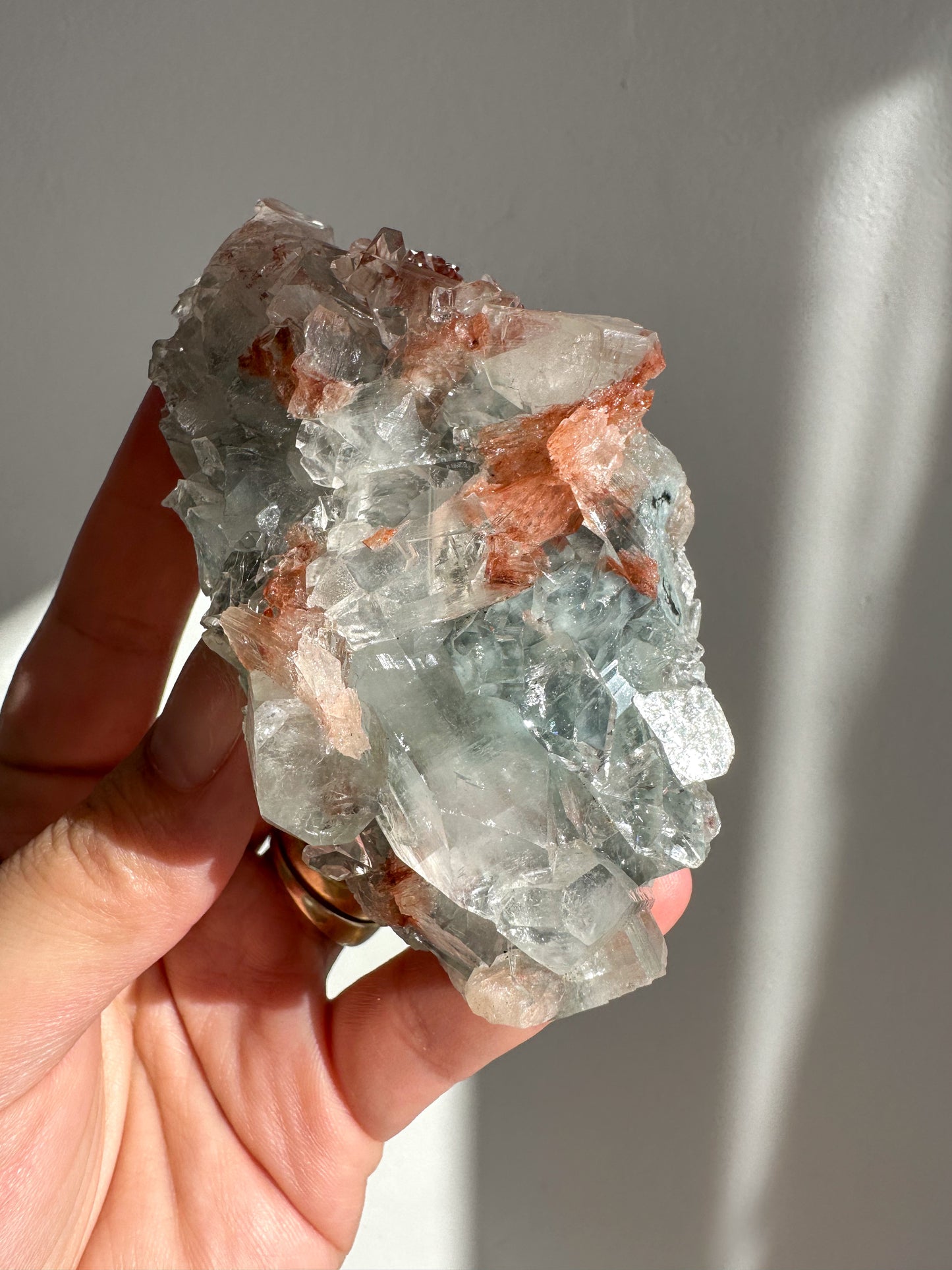 Apophyllite with Red Heulandite