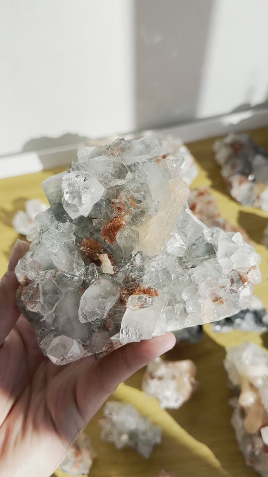 Apophyllite with Red Heulandite