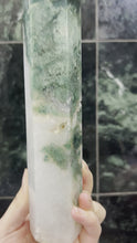 Load and play video in Gallery viewer, Large Moss Agate Tower
