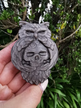 Load image into Gallery viewer, Silver Sheen Obsidian Owl &amp; Skull
