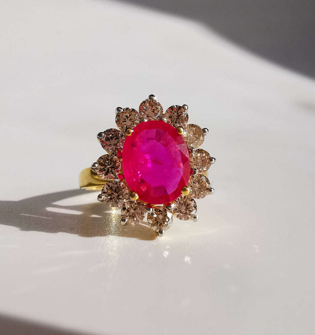 Ruby and Diamond 10K Gold Ring