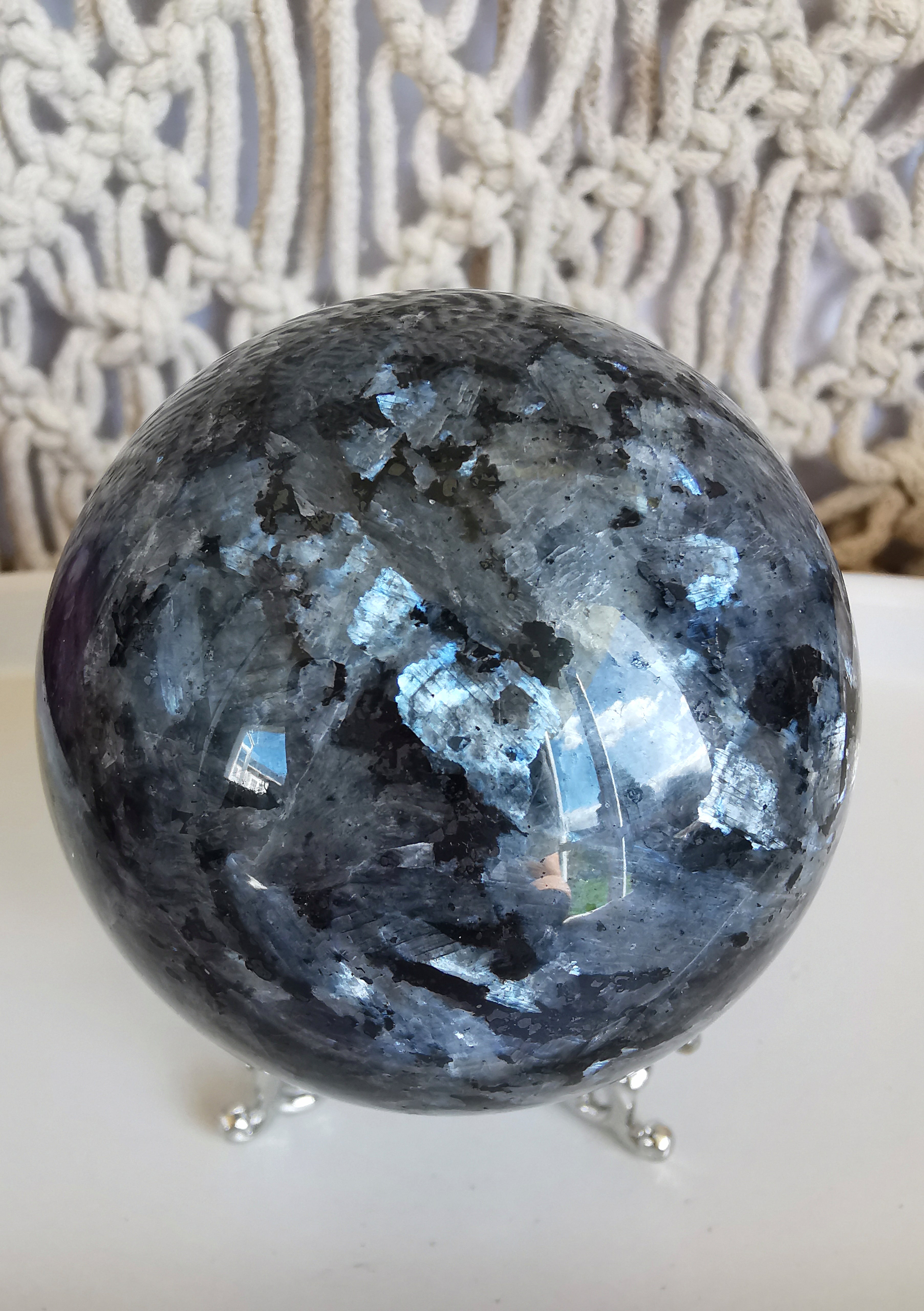 2pc good 59mm Brown and Blue Larvikite Set| Larvikite Sphere| Feldspar Sphere| Crystal Sphere| Crystal Ball