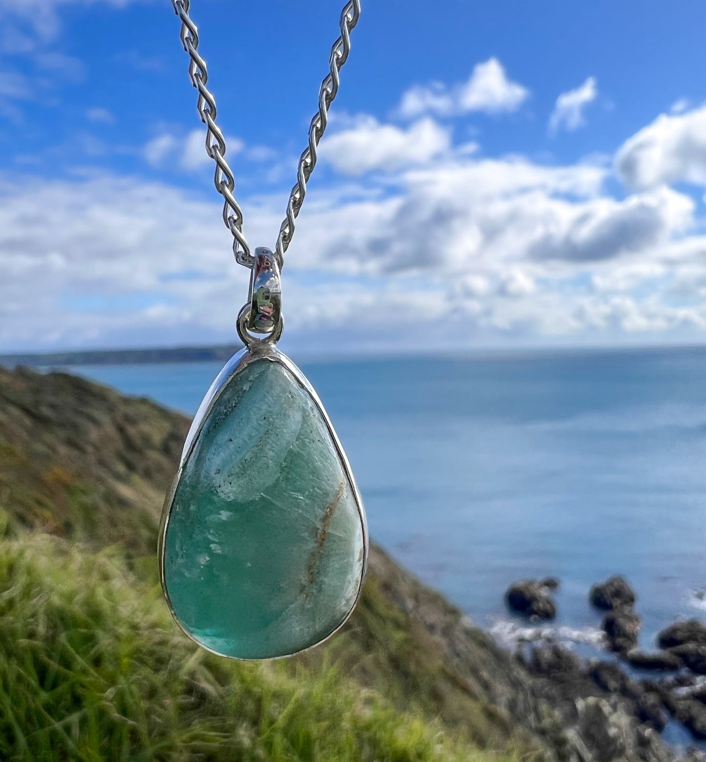 Caribbean Calcite Sterling Silver Pendant