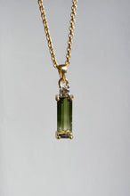 Load image into Gallery viewer, Watermelon Tourmaline with Diamond 10k Gold Pendant
