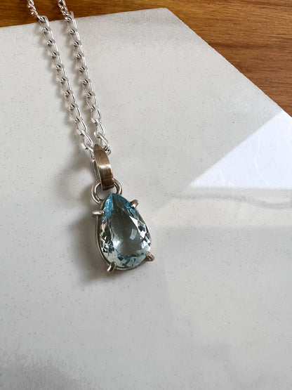 Aquamarine Sterling Silver Pendant