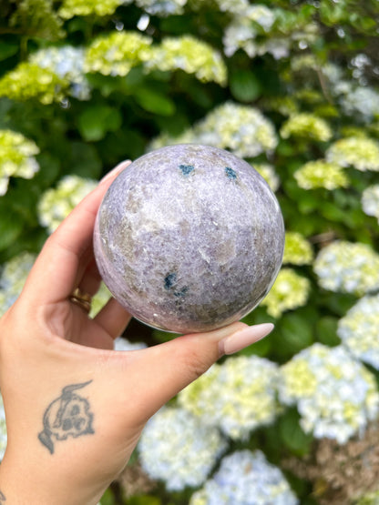 Lepidolite with Pink and Blue Tourmaline Sphere