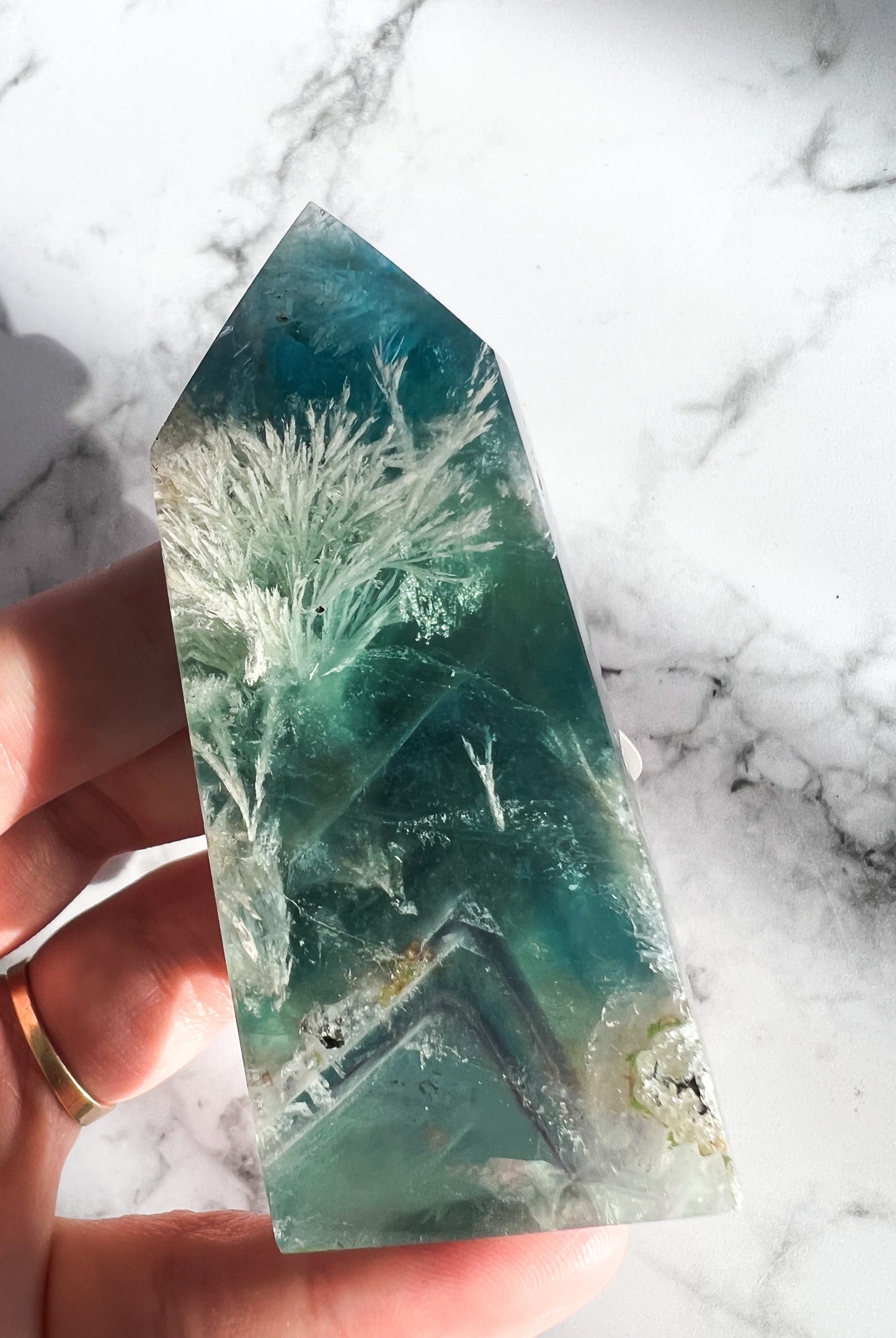 Feather Fluorite Point