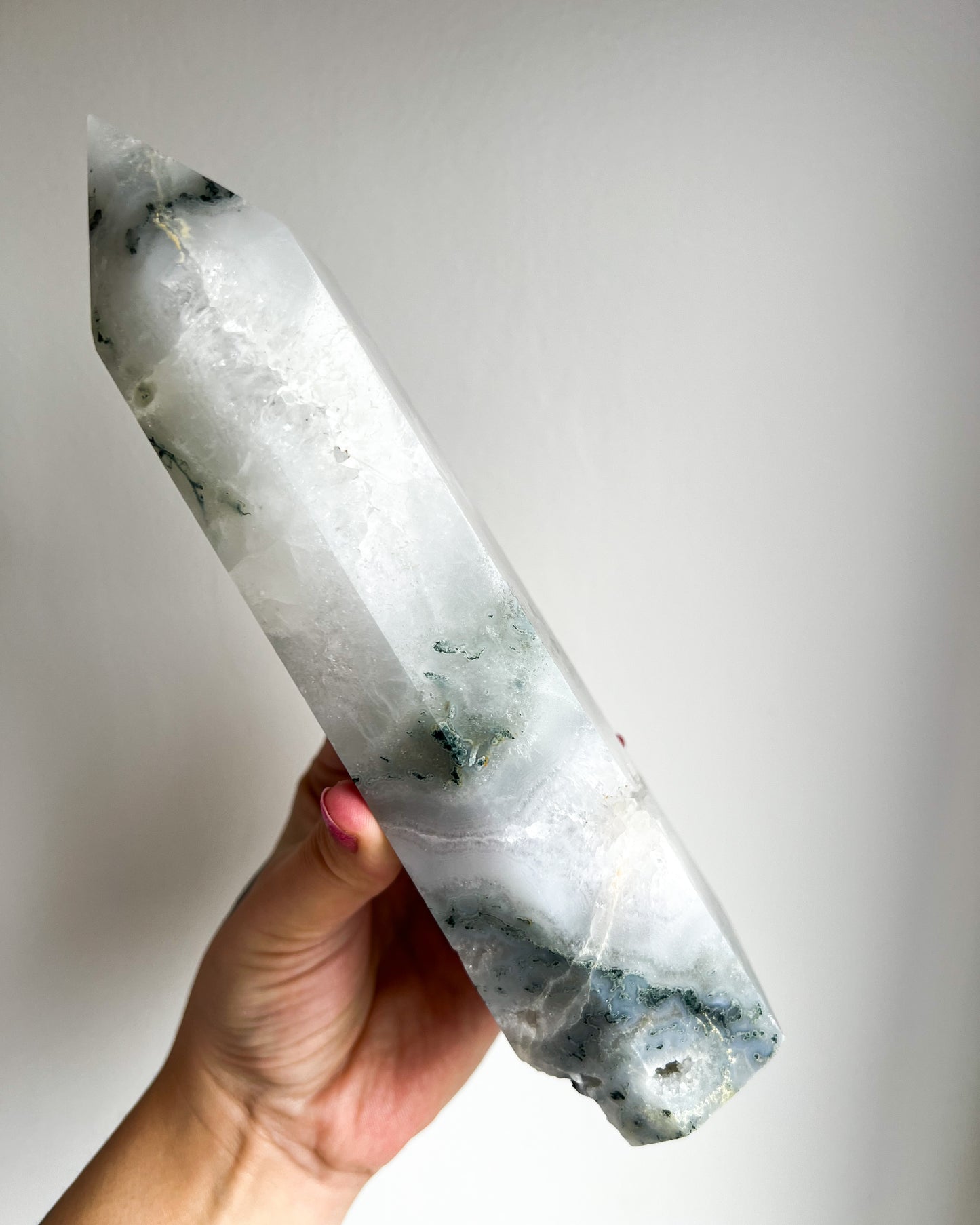 Large Moss Agate Tower