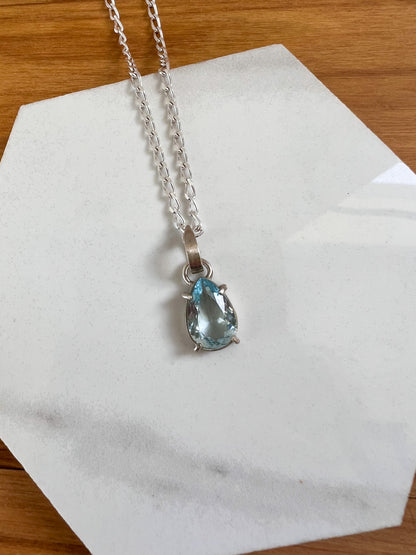 Aquamarine Sterling Silver Pendant