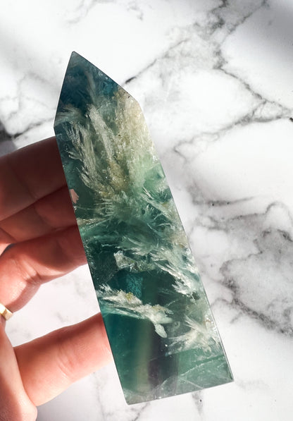 Feather Fluorite Point