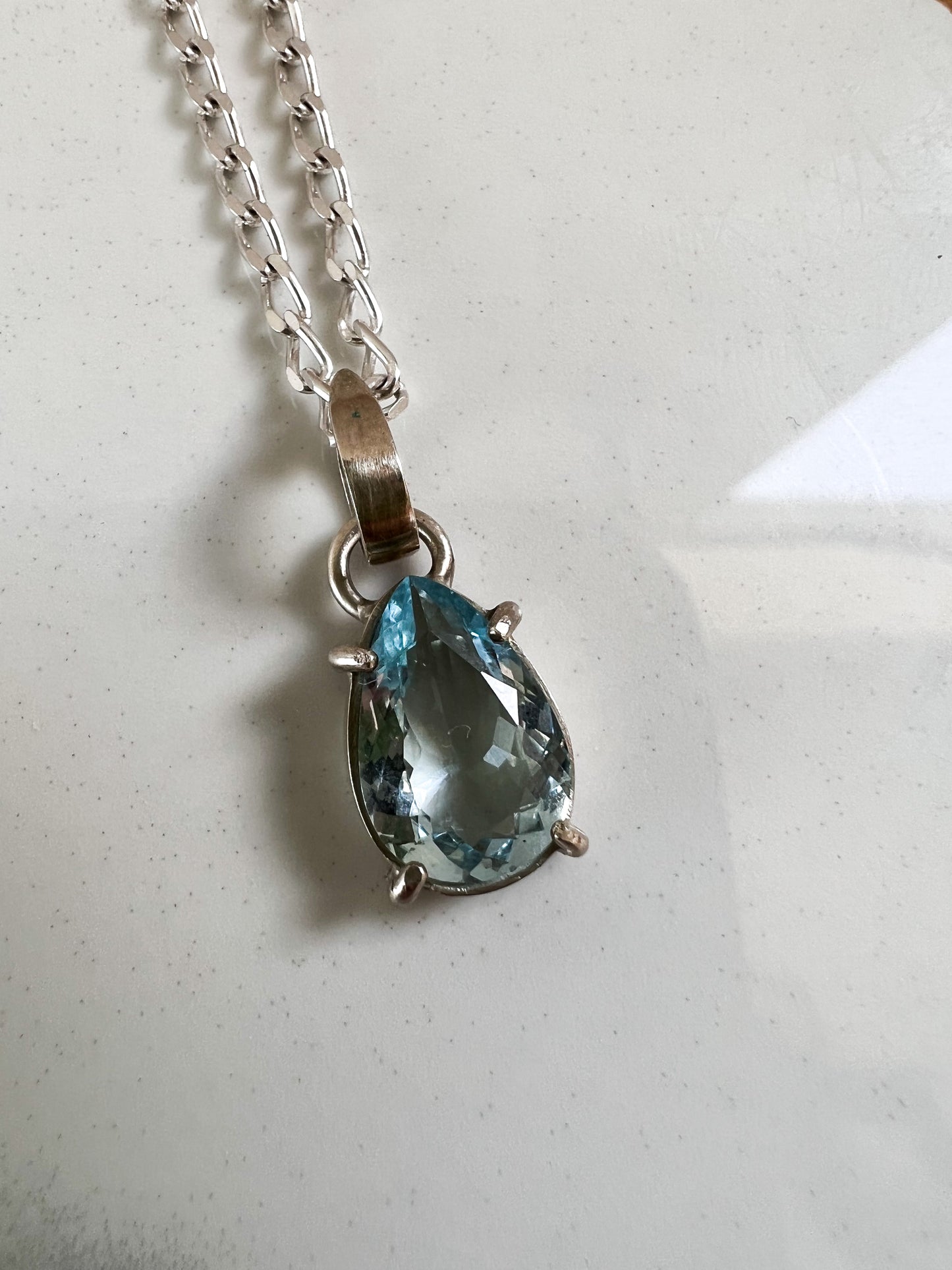 Aquamarine Sterling Silver Pendant