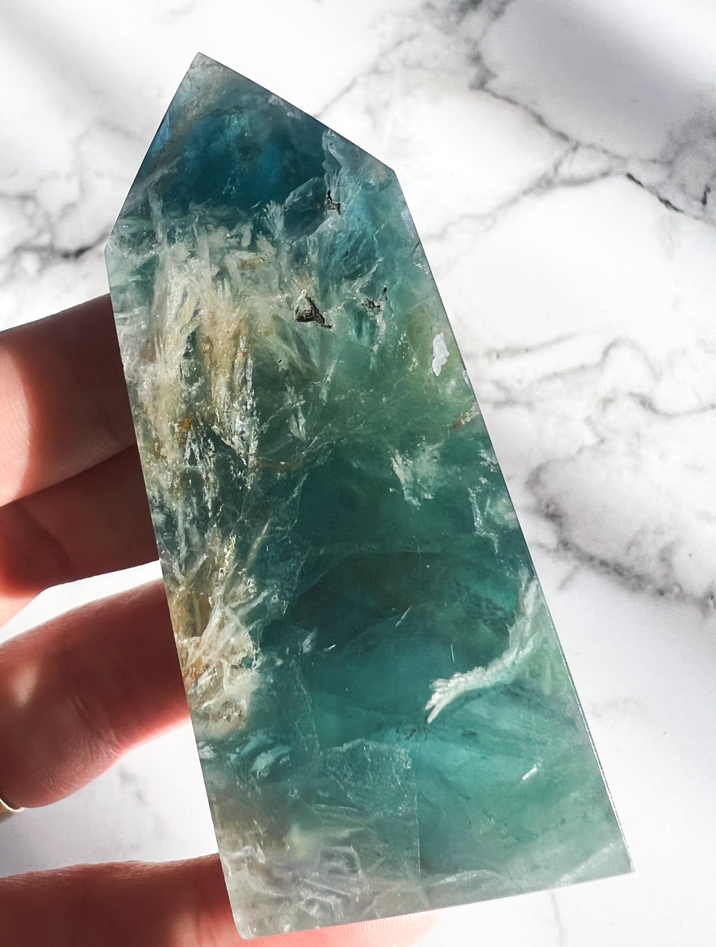 Feather Fluorite Point