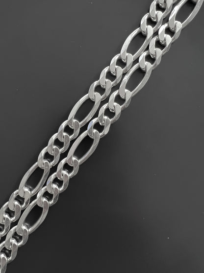 Solid Sterling Silver Figaro Chain