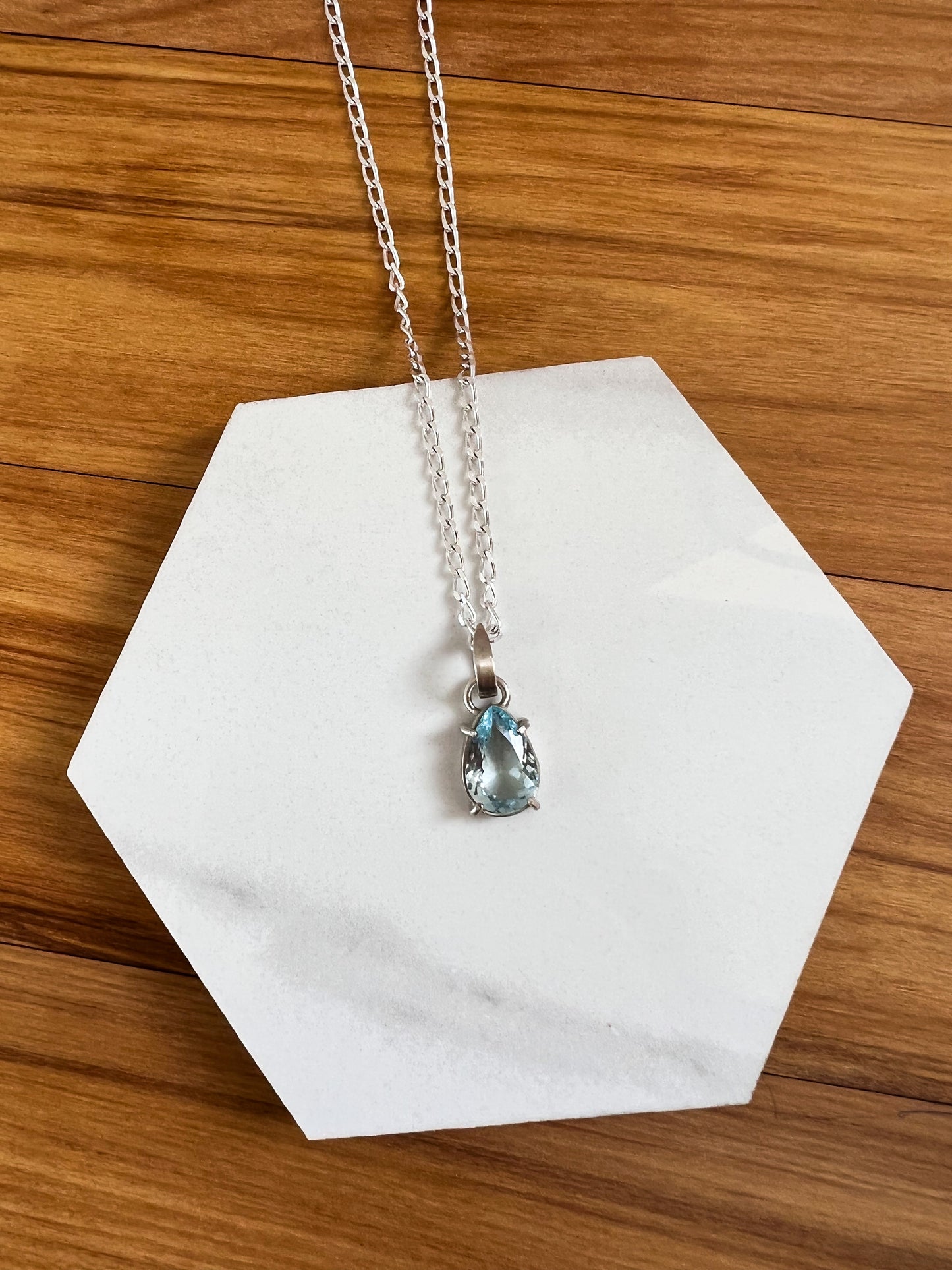 Aquamarine Sterling Silver Pendant