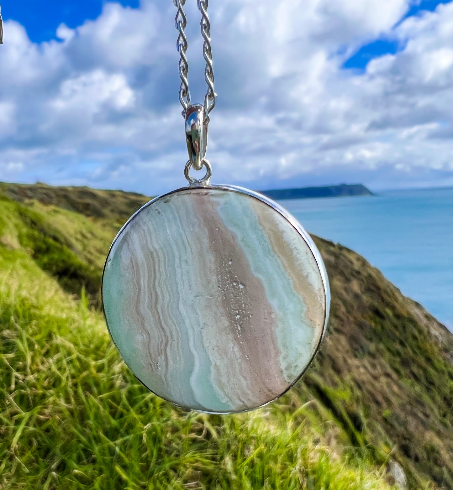 Caribbean Calcite Sterling Silver Pendant