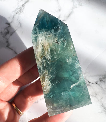 Feather Fluorite Point