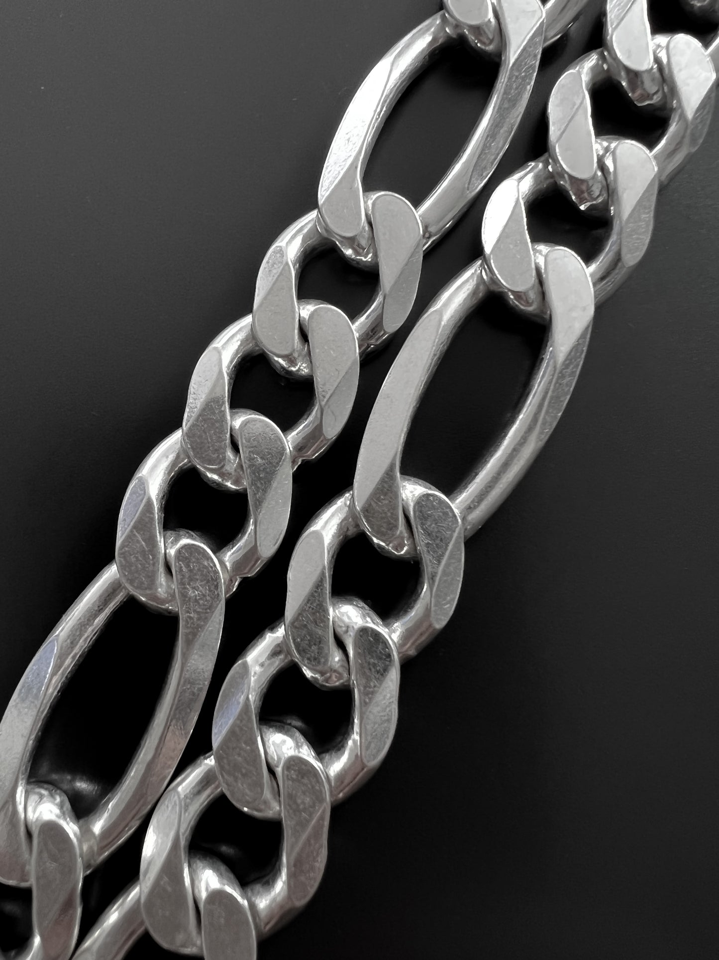 Solid Sterling Silver Figaro Chain